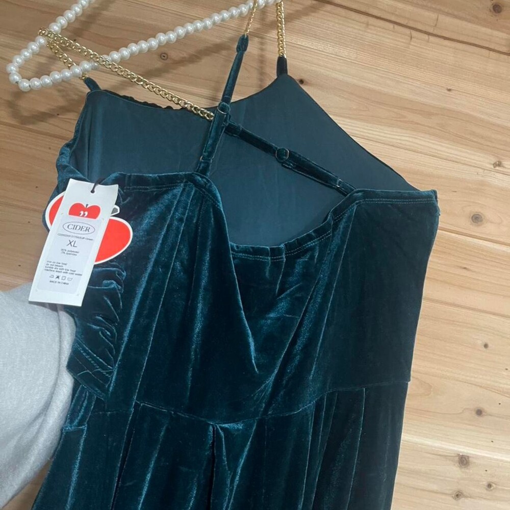 Cider Green Velvet Maxi Dress 7700 - Picture 7 of 8